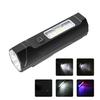 Super Bright LED Flashlight USB Rechargeable Torch Red Blue Flash Dual-source COB Floodlight for Outdoor Camping Emergency Light