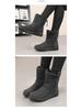 Women's Winter 2025 Fleece-lined Long Tube Snow Boots - Warm, Lightweight, Polyurethane, Cotton