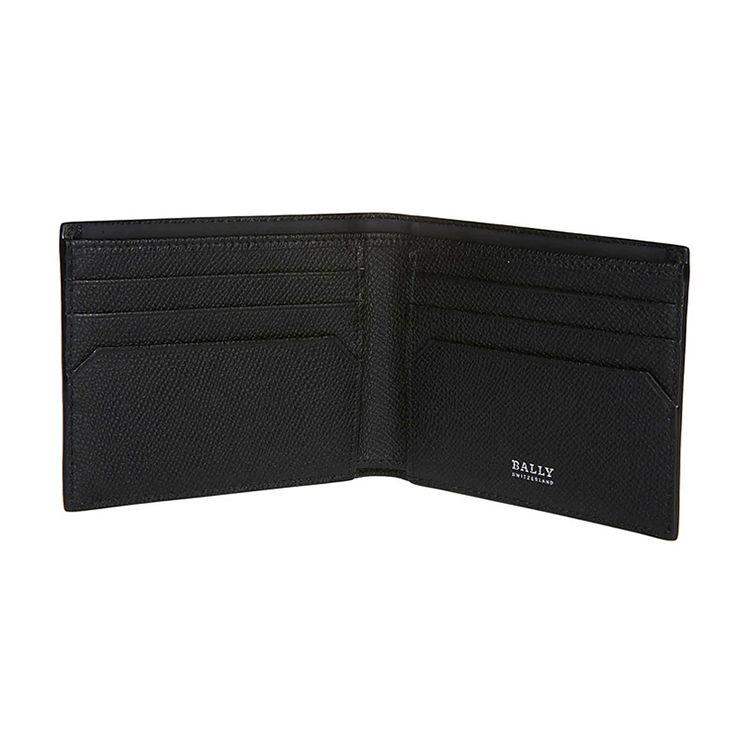 Bally Minimalistisches Mode-Doppelfalt-Lederportemonnaie Herrenportemonnaie Schwarz 6224892