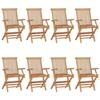 VidaXL Set of 8 Garden Chairs, Patio Seats, Balcony Chairs, Outdoor Gardening Patio Furniture, Teak Wood 3072888