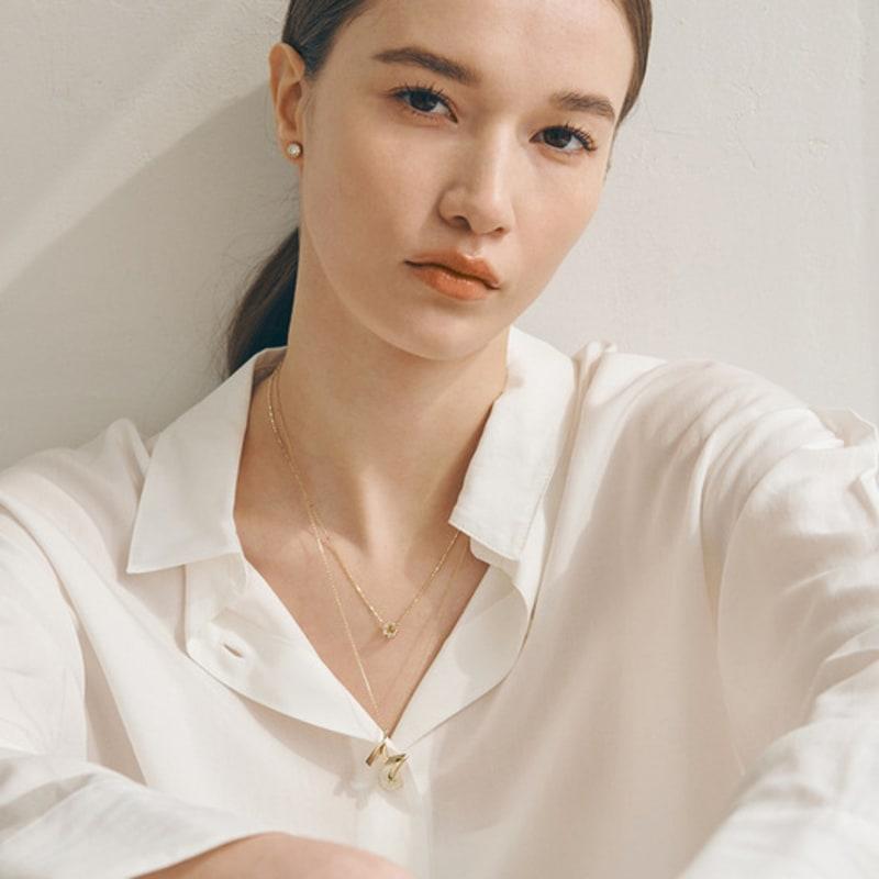 MAYBETOI 14k Radiant Fine Full Cubic Pendant Necklace