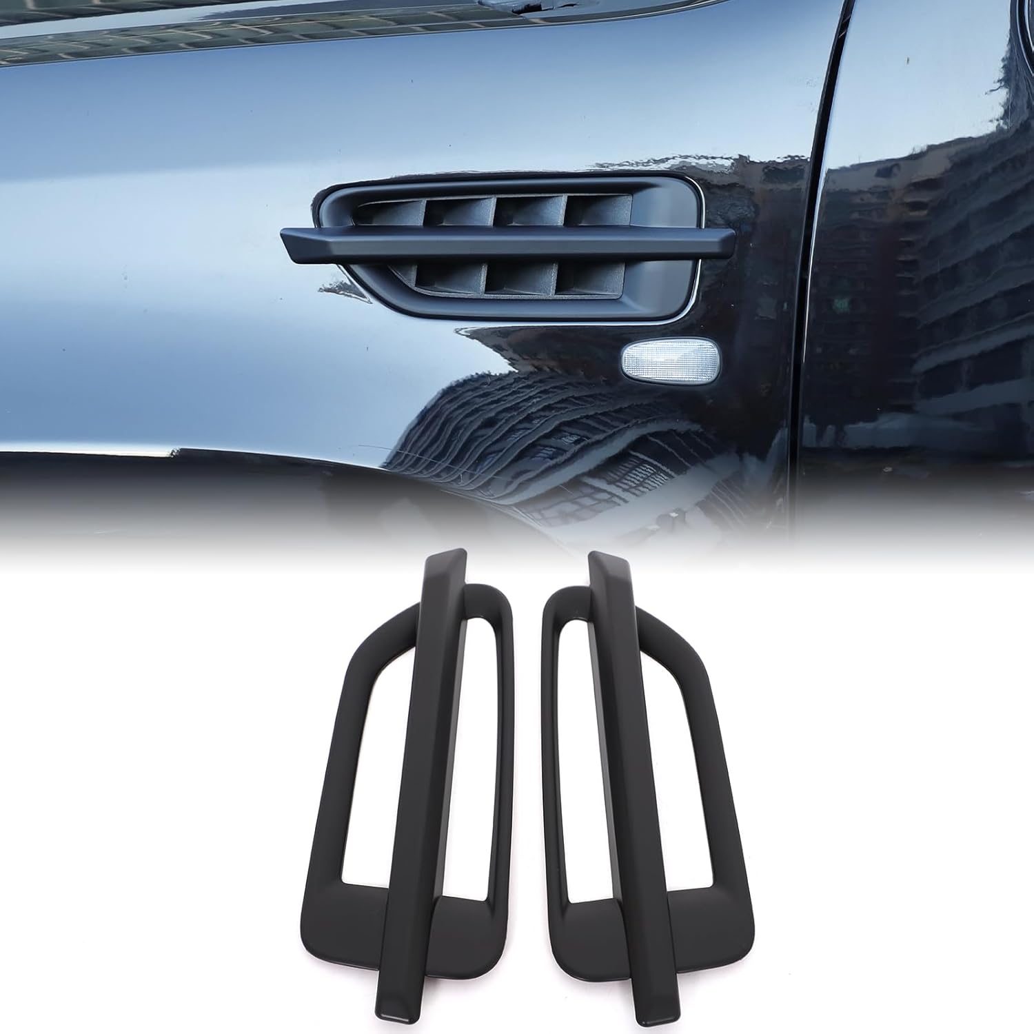 

Car Front Fender Side Vent Garnish Trim Compatible with Cadillac Escalade 2007-2014, Air Flow Intake Hole Grille Spoiler Auto Exterior Accessories матовый черный