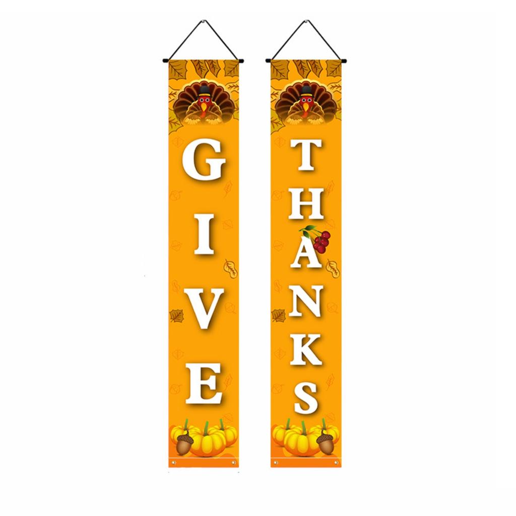 2-Pack Of Thanksgiving Couplets, Event Parties, Photo Backgrounds, Decorative Couplets, Door Curtains