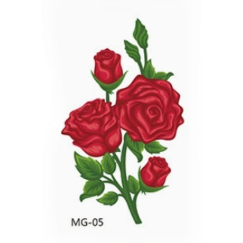 Waterproof Temporary Tattoo Stickers Beautiful Flower Rose Fake Flash Unisex Diverse And Skin Friendly Fashion Tattoos Painting