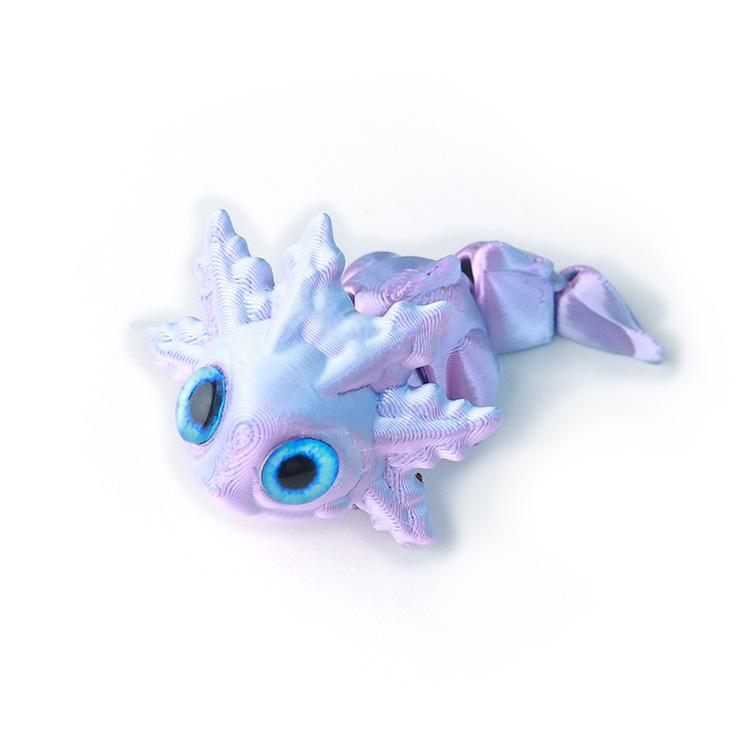 3D Printing Salamander Figures Multi-joint Movable Simulation Eyes for Home Accessories Kids Gift Living Room Decoration