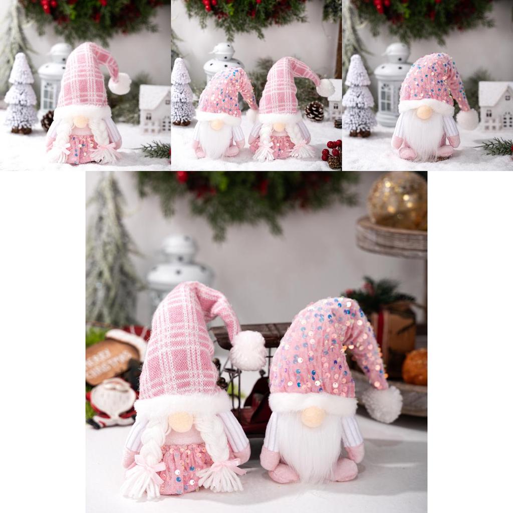 Christmas Decor Plush Santa With Glitter Finish For Holiday Celebration