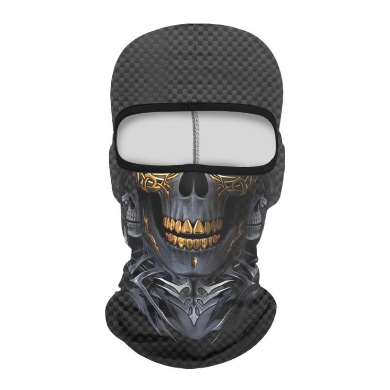 Skull Print Balaclava Face Mask, Ice Silk Cooling Breathable Sun Protection Full Face Cover for Cycling Running Hiking Outdoor Sports