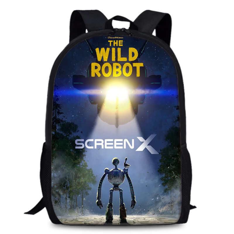 Large Capacity Wild Robot 15 Inch Backpack For Students And Children In Versatile Colors