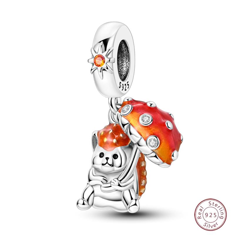 Copper Beaded Pendant Shiny Zircon Dessert Donut For Original 3Mm Bracelet Ladies Fine Jewelry