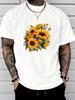Yellow Sunflowers Cute Summer Flowers Floral Positivity T-Shirt Unisex's Summer Fashion Short-Sleeved T-Shirt