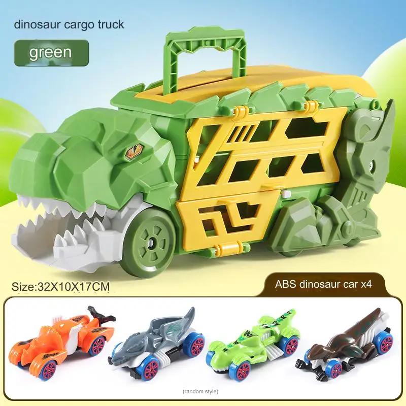 Transport Toy Truck Pull Back Vehicles Dino Container Storage Unique Track Car Model Children Boys Birthday Gift