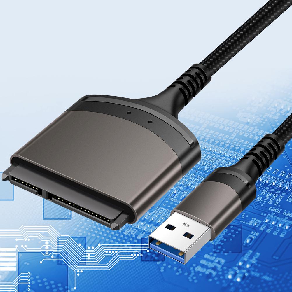 23cm USB 3.0/Type C To SATA Cable Adapter 7+15/22 Pin Computer Connector Aluminum Shell External Converter for 2.5 Inch SSD HDD
