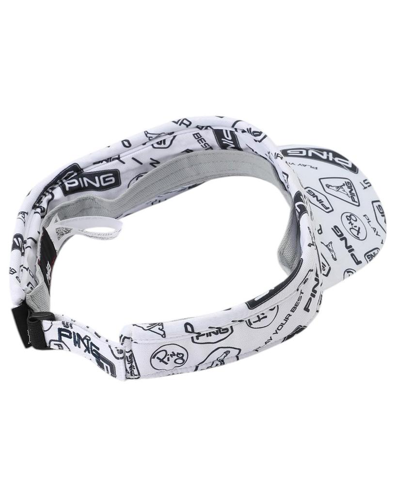 Ping Apparel Men's Sun Visor (All-Over Print, Adjustable Size) / Golf Hat / 621-5187201 030_White x Navy FR