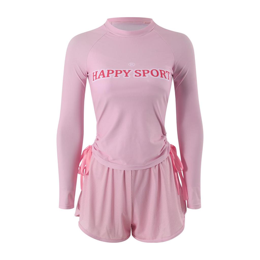 Women's 2026 Sun Protection Two-Piece Swimsuit: Long-Sleeve, Tummy-Covering, Conservative Style for Curvy Girls - Ideal for Beach Vacations.