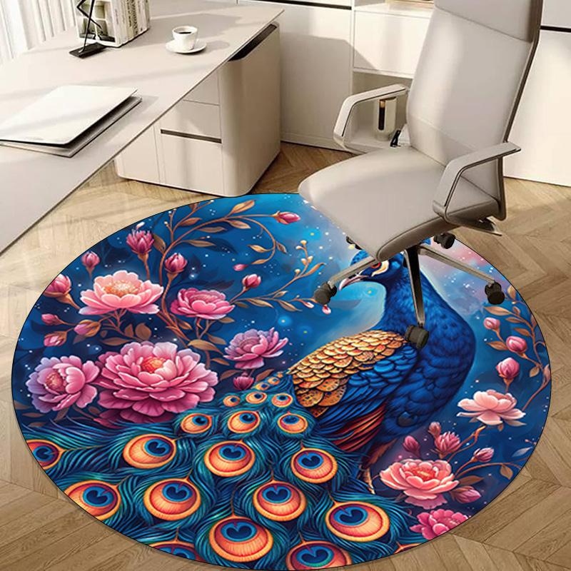1Pc Animal Circular Print Rug - Home Decoration Carpet For Living Room Bedroom Flooring Computer Chair Area Rug
