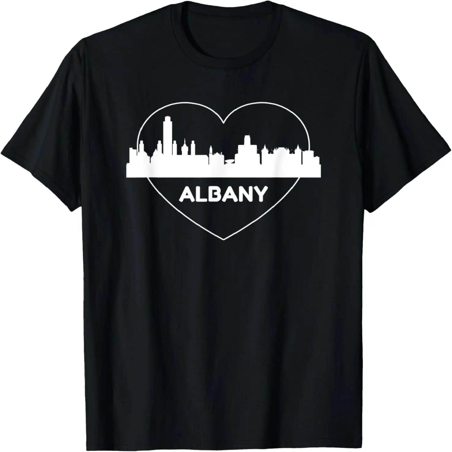 Albany NY Skyline Art Silhouette Graphic New York Souvenir T-Shirt S