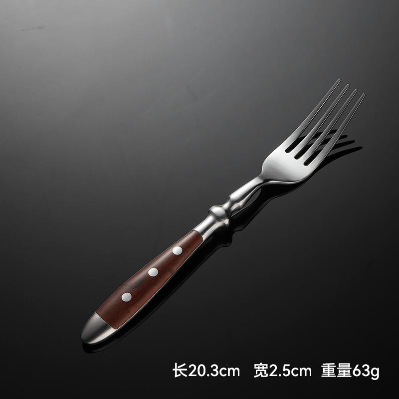 6piece stainless steel handle kitchen knife set suitable for home kitchen and dining room including steak knife forks and spoons