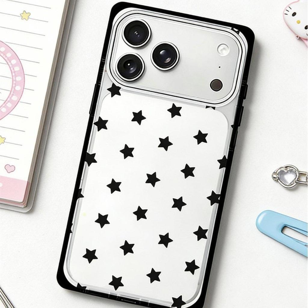 High-Grade Crystal Star iPhone 15 17/16 Pro Max Anti-Fall Case