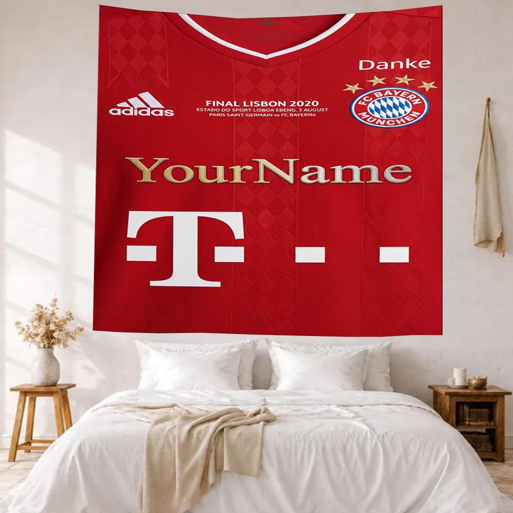 Bayern Munich Custom Your Name Wall Decor Tapestry Art For Pet Memorial Birthdaywedding Party Backdrop Family Gift