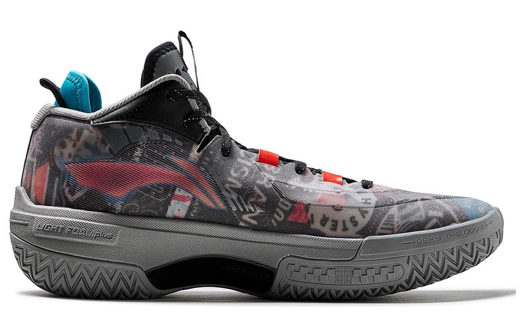 Li Ning Jie Ao Basketball Shoes Men's Mid Top Gray/Black ABFT035-3