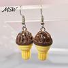 Fashion Earrings 1 Pair Cute Ice Cream Dangle Earrings, Fun Imitation Women Food Drop Summer Jewelry Gifts for Girls Lightweight