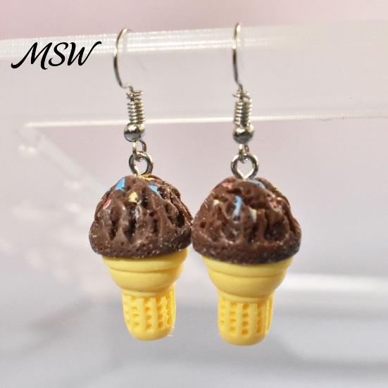 Fashion Earrings 1 Pair Cute Ice Cream Dangle Earrings, Fun Imitation Women Food Drop Summer Jewelry Gifts for Girls Lightweight