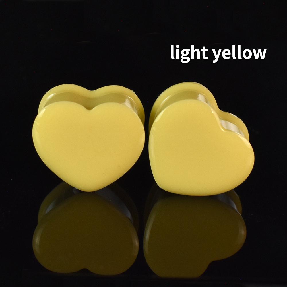 

6-30 мм вушні датчики у формі серця. Тунелі. Заглушки. Розширювачі вух. Розтягування. Стартер. Прикраси для тіла. 6mm світло-жовтого кольору