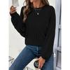 1pc Elegant Women'S Solid Color Casual Sweater Tee, Polyester Knit Fabric, Crew Neck, Sleeveless, Regular Length, for Spring/Fall Season