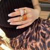 KunJoe 4Pcs/Set Vintage Smooth Water Drop Open Rings for Women Bohemia Colorful Resin Acrylic Round Joint Rings Design Jewelry