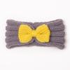 Autumn and winter warm children's contrasting color knitted wool hair accessories, baby solid color bow headscarf, baby headband