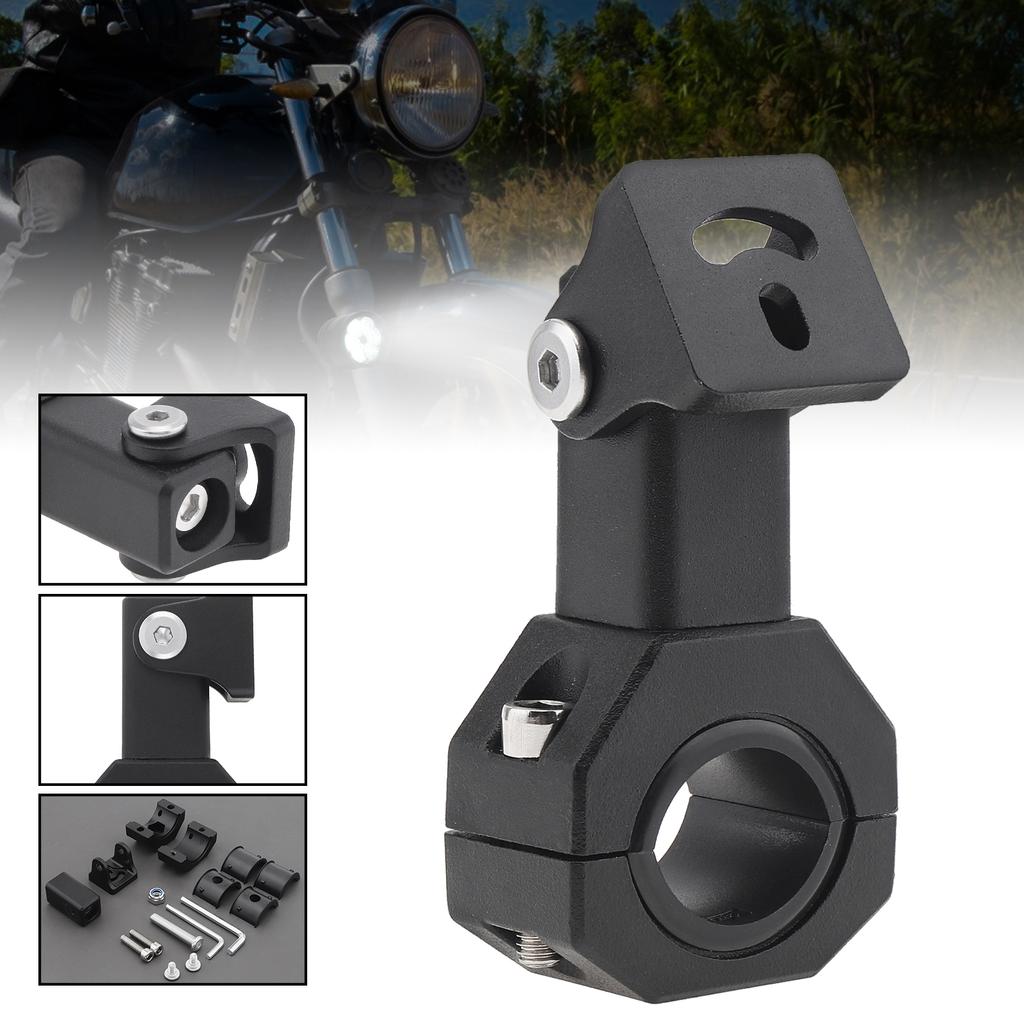 Aluminum Alloy Motorcycle Auxiliary Lights Bracket 360 Degree Horizontal Bull Bar Motorcycle Fog Lights Mount Bracket Clamp