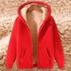 Spring and Autumn Lamb Fleece Jacket Men's Plus Velvet Men's Sweater Black Jacket Youth Hooded Jacket