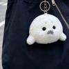 1/2pc Soft Cute Seal Plush Toy Keychain White Seal Plushies Animal Pendant Stuffed Doll Keyring Car Key Accessories Car Ornament