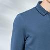 Men's Wool & Tencel Cotton Blend Business Casual Long-Sleeve Polo Shirt
