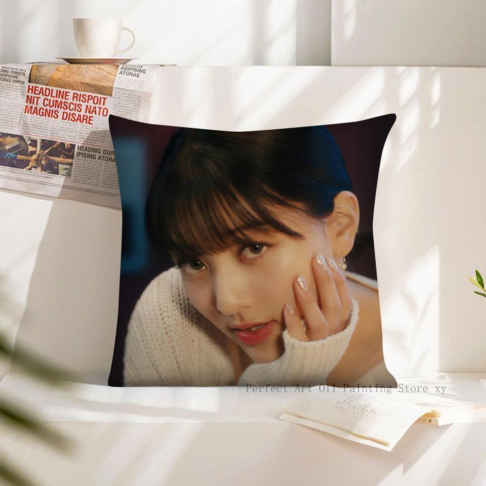1PC Korean Group Jihyo Pillow Case Square Pillow Cushion Cover Bedroom Sofa Room Decoration Casual Kpop T-TWICE Pillow Cover