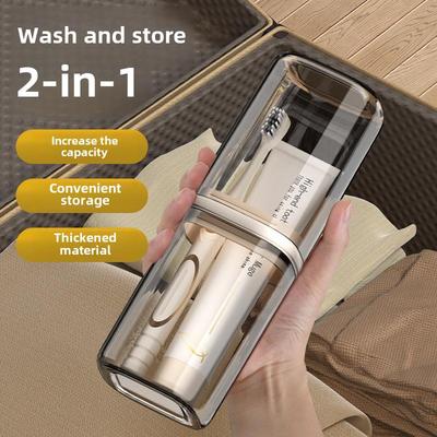 Set di Tazze da Viaggio di Lusso per Spazzolino da Denti, Secchiello Portatile per la Conservazione e Scatola per Spazzolino Elettrico per Coppie.