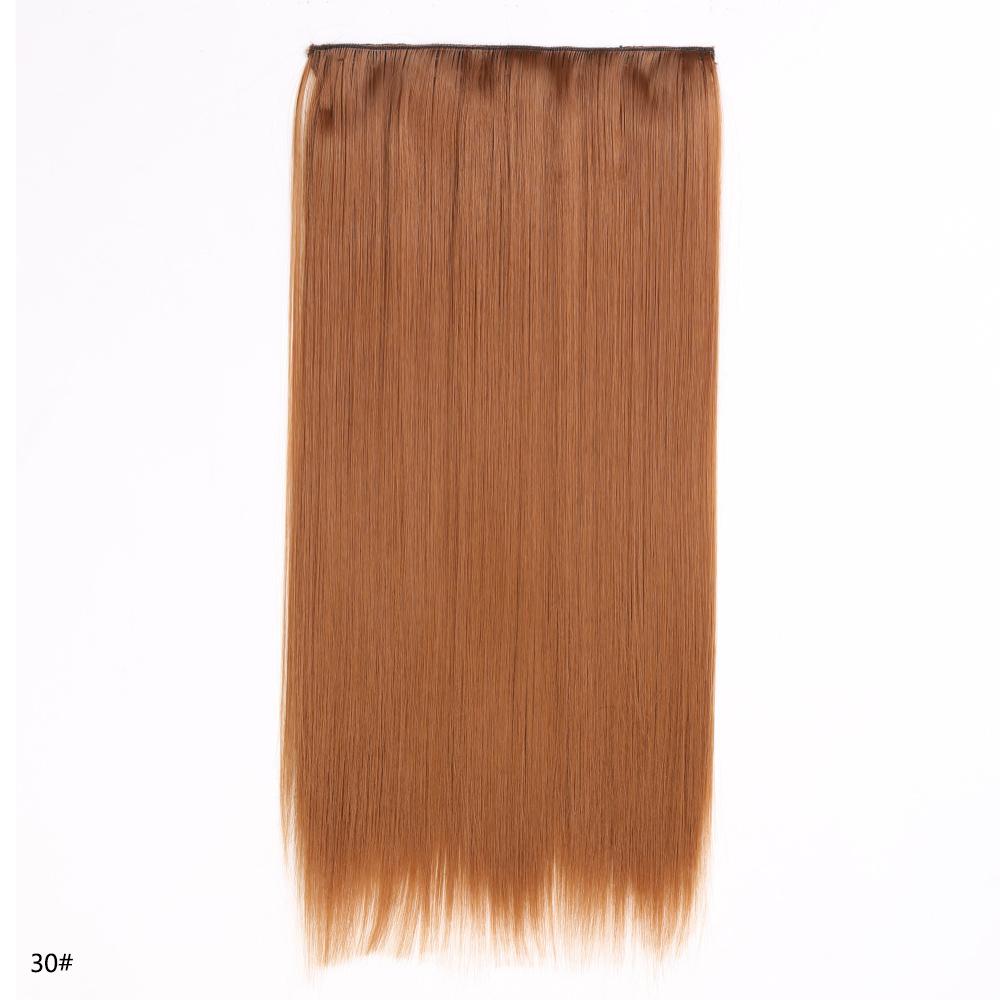 

Синтетичне волосся на кліпсах, цільне, з 5 кліпсами, довге пряме волосся, коричнево-блондинистого кольору, для щоденного використання жінками
