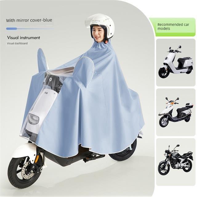 Electric Motorcycle Raincoat for One Person, Women's Small-Sized, Long Full-Body Raincoat for Heavy Rain, Men's Double-Person New Style Rain Poncho