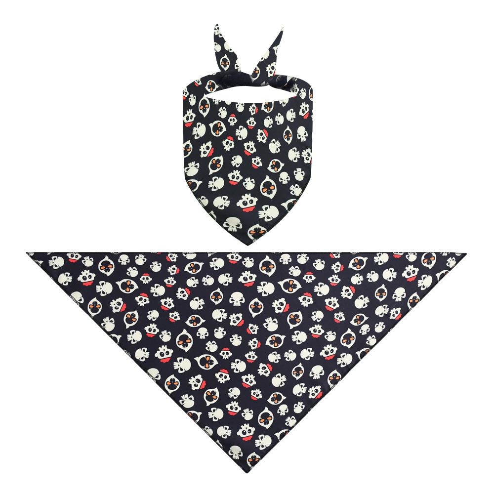 Halloween Pet Bandana Triangle Bib For Cats And Dogs Adjustable Collar Scarf Printed Neck Accessories Puppy Kitten Costume Decor