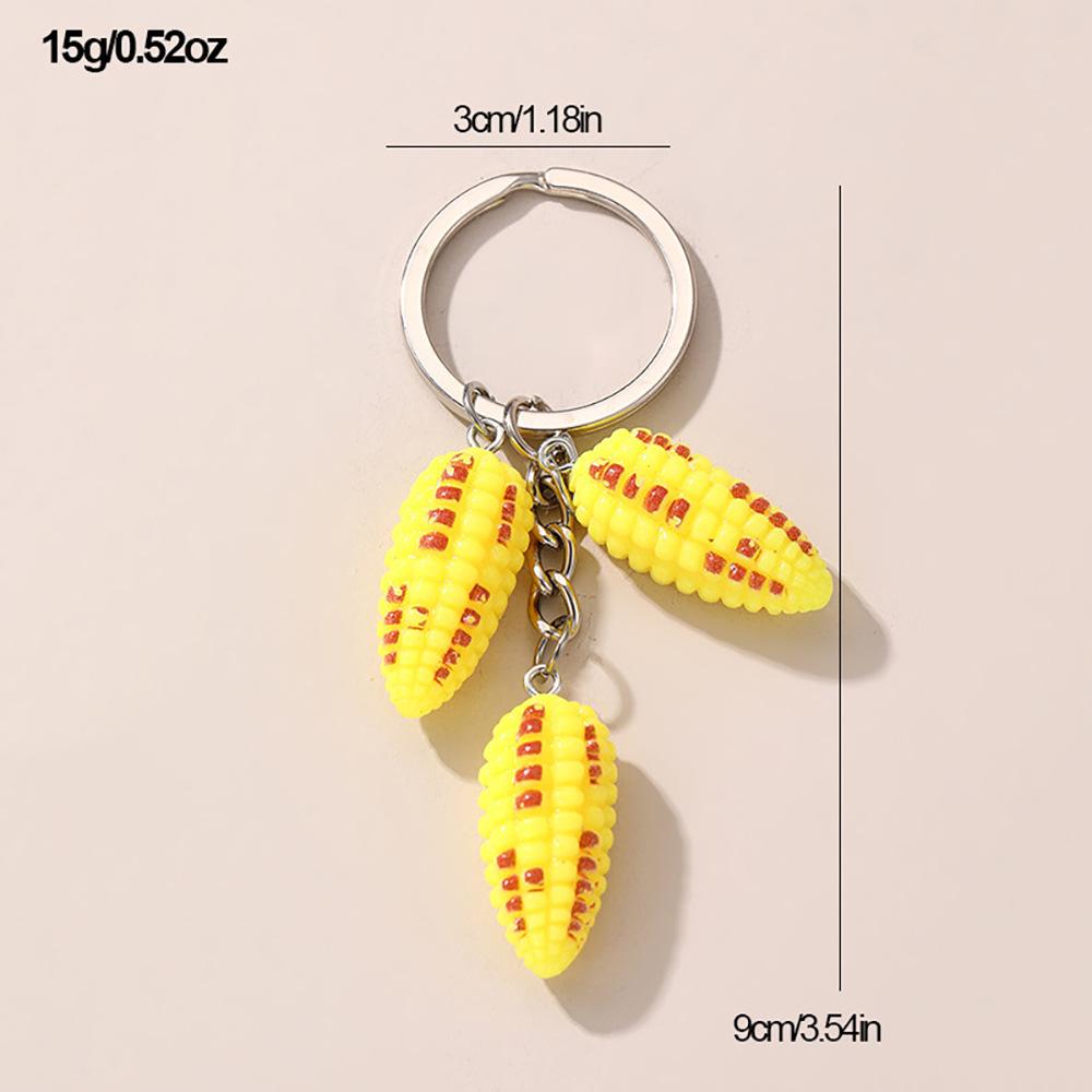 Creative Corn Vegetable Keychain Cute Bag Pendant for Kids Students and Couples Couple Family Keychain Pendant