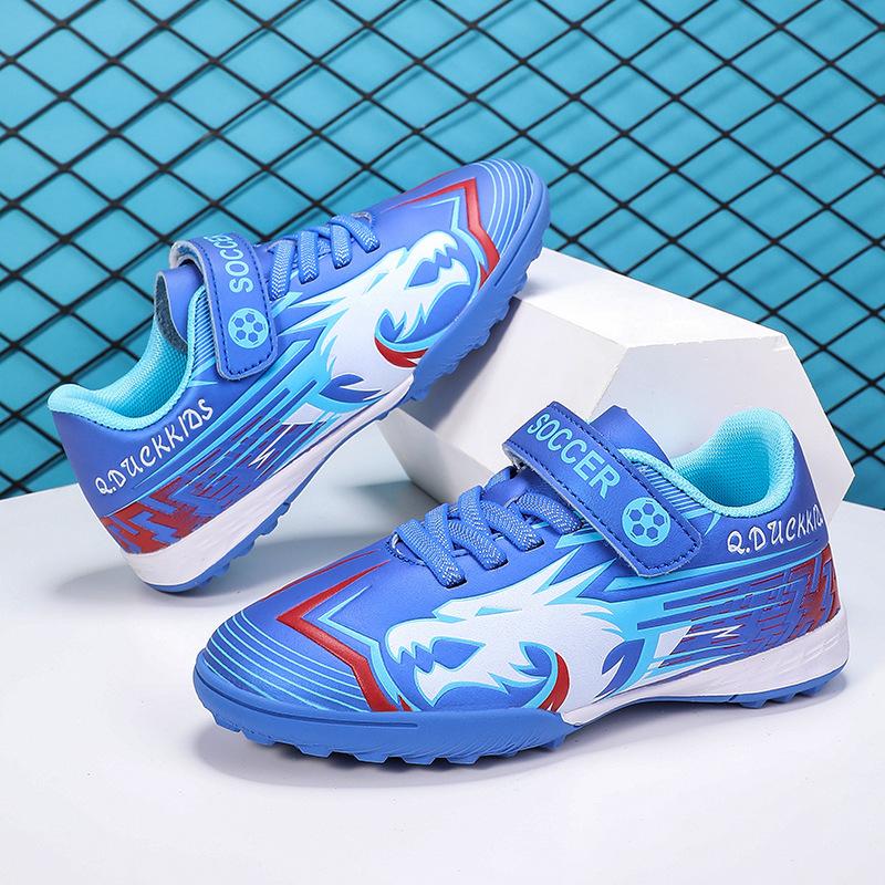 New Velcro Children's Football Shoes Long Nails Broken Nails Primary and Secondary School Students Free Lace-up Competition Training Shoes 2025