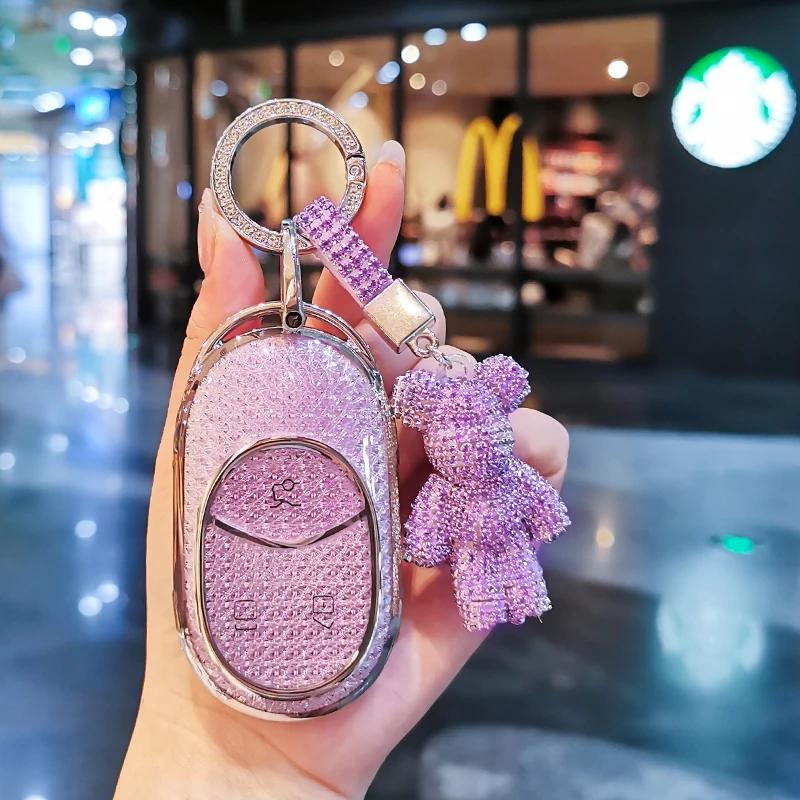 Suitable For Nio Es6 Keycase Et5T Et7 Es7 Ec7 Es8 Keycover Key Shell Keychain Sparkling Car Key Case Keychain Gift