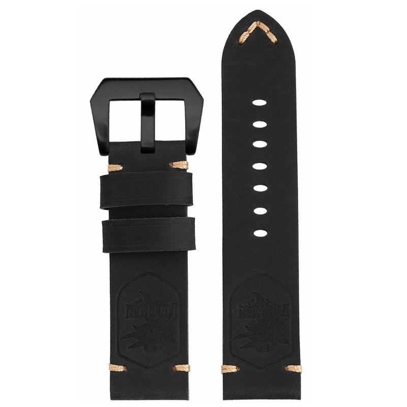 Handmade First Layer Cowhide Leather Watchband 22mm 24mm Brown/Black Vintage Leather Strap For PAM111 441 Soft Men's Bracelet
