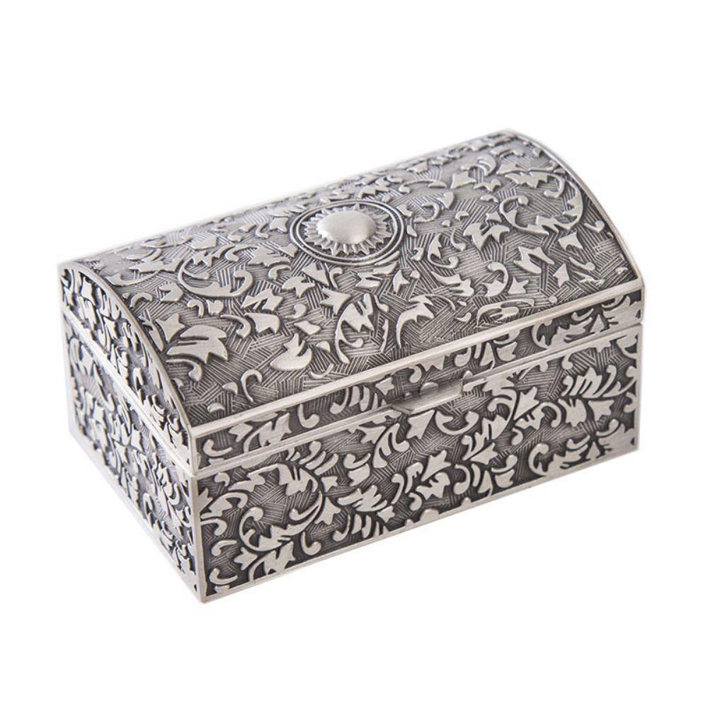 

Металлическая шкатулка для хранения мелочей Винтажный сундук с сокровищами Кейс Подарочная шкатулка для драгоценностей Серьги S