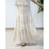 2025 New Dimanaf Holiday Skirt Women Sexy Lace Long Dress Summer Hollow Out Knitting Loose Basic Solid Style
