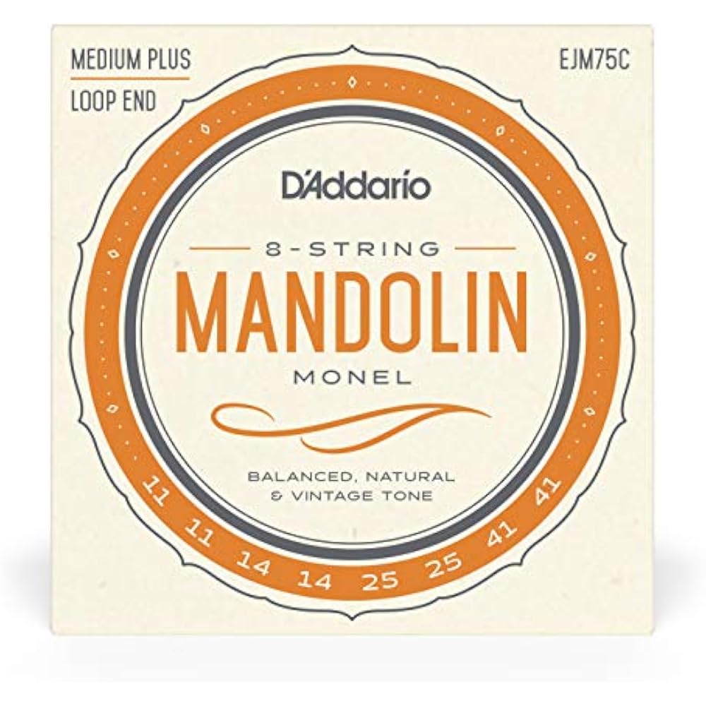 D'Addario Daddario Mandolin Strings Monel Winding Medium Plus .011-.041 EJM75C [Domestic Genuine]