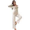 Europäischer und Amerikanischer Stil Damen Herbst- und Winter-Pyjama-Set Blumenmuster Langarm-Oberteil und Lange Hose Mode Lässige Loungewear
