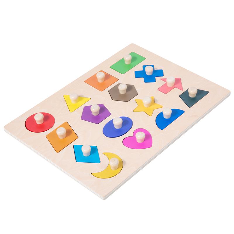 

Montessori preschool teaching aids puzzle Montessori magnetic geometric shape inlay board wooden shape hand-grabbing board toys