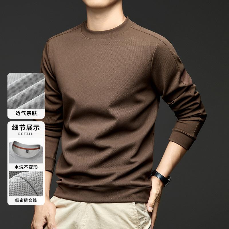 Spring Long Sleeve Hoodie Men's Crew Neck Casual Middle-Aged & Young T-Shirt
