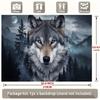 2D Blue Eyed Wolf Backdrop - Forest Moon Party Photo Booth Background